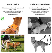 Carregar imagem no visualizador da galeria, Coleira Peitoral com Guia Retrátil Embutido