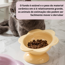 Carregar imagem no visualizador da galeria, Comedouro Elevado de Cerâmica Flor