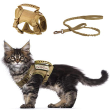 Carregar imagem no visualizador da galeria, Coleira Peitoral Tático Antifuga com Guia para Gatos