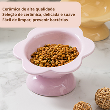 Carregar imagem no visualizador da galeria, Comedouro Elevado de Cerâmica Flor
