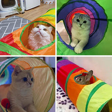 Carregar imagem no visualizador da galeria, Arco-Íris Felino - Túnel de Diversão Dobrável para Gatos
